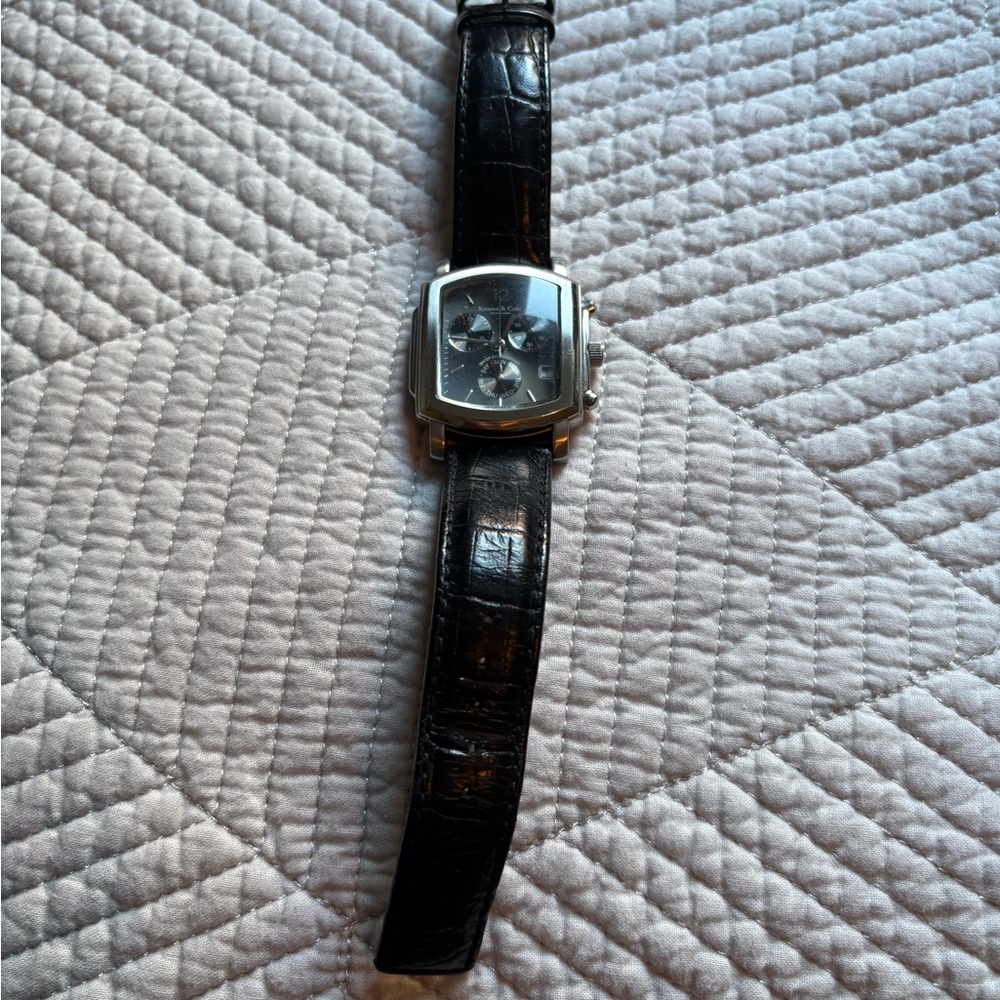 Kenneth Cole Black Leather Band Watch